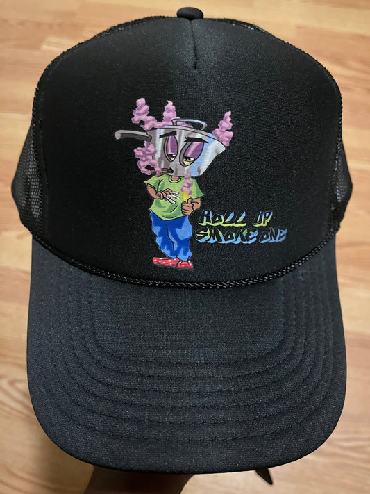 Blk Roll Up Hat